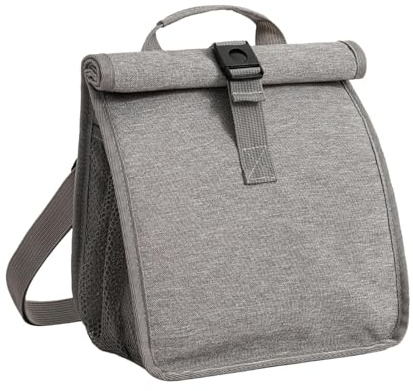 Bolsa de almuerzo plegable para alimentos, bolsa de almuerzo resistente al agua, bolsa de almuerzo ajustable para mujeres y hombres, lonchera con correa ajustable para el hombro, bolsa de almuerzo