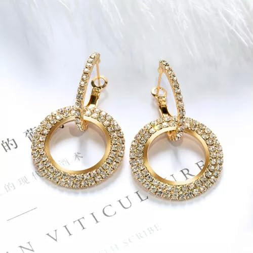 Verlobungs-Ohrhänger aus 925er Silber, Gold, kreativer Zirkonia-Schmuck für Damen, Gold