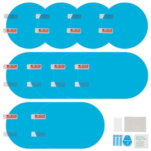 OUDQFCJ Film imperméable pour rétroviseur, 10 Pièces, Protection contre la Pluie pour Rétroviseurs, Anti Brouillard, Anti-Rayures, Nano Revêtement, pour Fenêtres, Anti Buée Voiture, Teinté Voiture