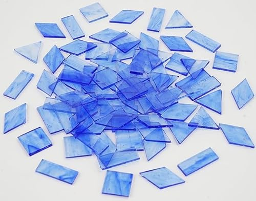 CHICSHIS 70 pezzi Piastrelle di vetro per mosaico trasparenti, 200 g Dimensioni grandi Pezzi di vetro colorato per forniture artigianali di mosaico fai da te, 4 forme Piastrelle di vetro per progetti