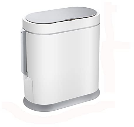 ZjBfddnmm 8L Smart Trash Can Household Induction Waterproof Toilet Cover Toilet Brush Integrated Paper Baske Trash Bin (Color : Blue, Size : 30 * 32 * 15cm) (OneColor 30 * 32 * 15cm)
