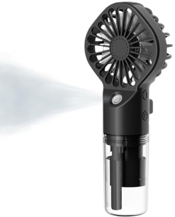 Générique 2PCS 16x7x4Cm Ventilateur Brumisateurs Portable, À 4 Vitesses | Mini Ventilateur À Main With Fonction Humidification, USB Rechargeable, Pour Voyages, Extérieur, Bureau, Maison
