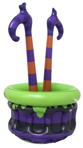 Halloween Deko Aufblasbar, 48cm Aufblasbar Kessel Halloween Schüssel Für Draußen, Hexen Bein Eimer Garten Deko, Halloween Partyzubehör
