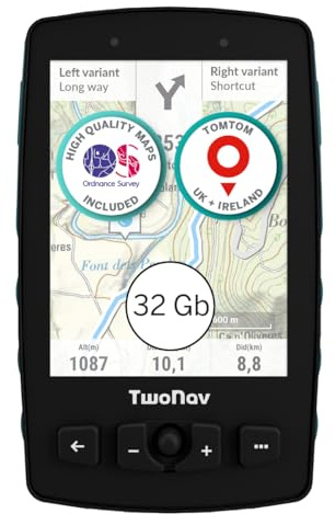 TwoNav Aventura 2 Plus (32 GB) + Karte 1 Region Deutchland BKG Topo 1:25000, Outdoor Handheld-GPS mit 3,7-Zoll-Breitbild, Tasten und Joystick für Bergsteigen, Trekking, Wandern oder Navigation