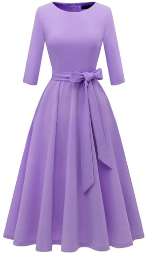 DRESSTELLS Velvet Cocktail Dresses for Women, Winter Holiday Dress, 3/4 Long Sleeves Party Formal Dress