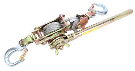 Generic Come Along Winch, 1 Ton Pulling Capacity, Carbon Steel Cable Winch Puller with Hooks, Cable Grip Wire Gripper, Ratchet Power Puller Tool for Construction, Landscaping