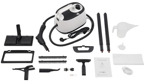 Pulitore a vapore elettrico da 2000 W, serbatoio da 1,6 l, 3 – 8 minuti, valvola di sicurezza, pulitore a vapore manuale con ugello ad alta pressione