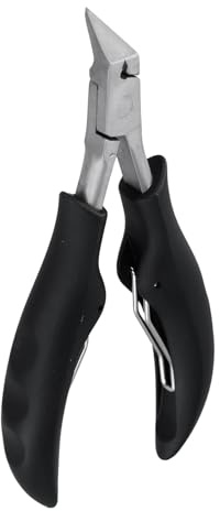 Uno Tagliaunghie per Unghie Spesse ed Incarnite, Design a Punta Smussata e Taglio Angolato, Materiale in Acciaio Inossidabile di Alta Qualità, Affilato e Durevole, Colore Nero