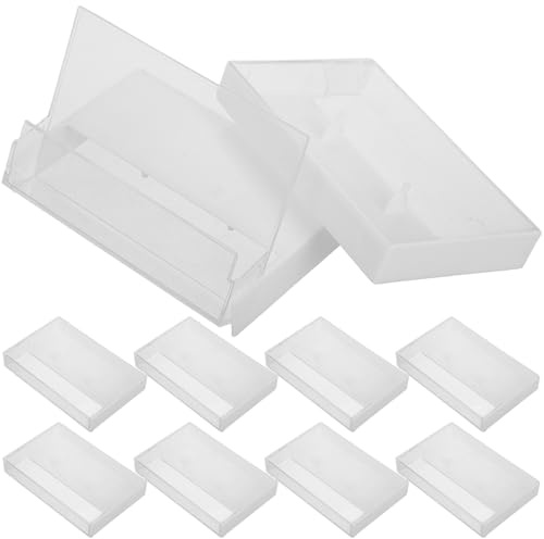 KICHOUSE Raccoglitore Vinili in Plastica, 10 Pezzi, Custodie Protettive per Cassette Audio, Contenitore di Plastica per Archiviazione Compatta, Stile Retrò