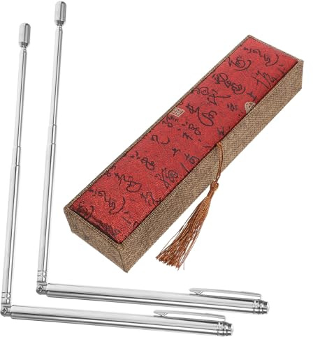 Operitacx Jeu de Baguettes de Sourcier en Acier Inoxydable, Baguettes de Divination en L Légères et Détachables, Outil de Radiesthésie Pratique pour Détection D'eau et Feng Shui, Kit