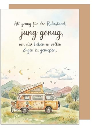 Edition Seidel Premium Glückwunschkarte zum Ruhestand mit Umschlag. Ruhestandskarte Karte Grußkarte Spruch Sprüche Pension Rente freie Zeit Alles Gute Reise genießen Kollegen Mann Frau (R161 SW026)