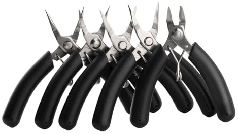 of 5 Jewelry Making Plier Stainless Steel Wire Cutting Chain Nose Making Needle Round Nose Stainless Steel Pliers