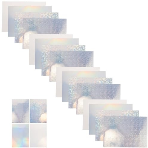 Cabilock 20 Blatt A4 Holographische Selbstklebende Vinylfolie aus Pet mit Schneller Trocknung und Universeller Druckerkompatibilität für Selbstgemacht Verpackungen und Fotodekoration