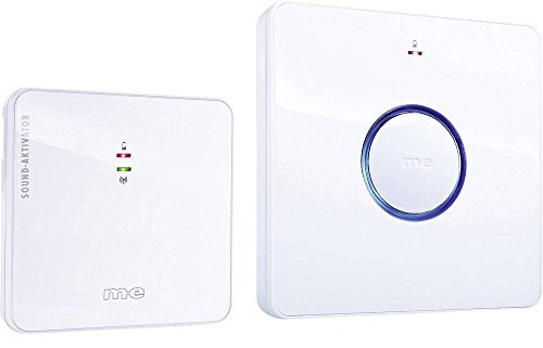 m-e modern-electronics Bell 331 41094 Funkklingel Komplett-Set klangaktiv, Weiß