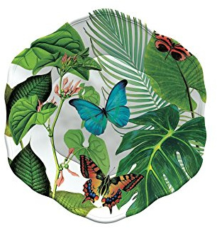 Emporio Zani Touch Mel York Lot de 4 assiettes à dessert motif floral 100 % mélamine