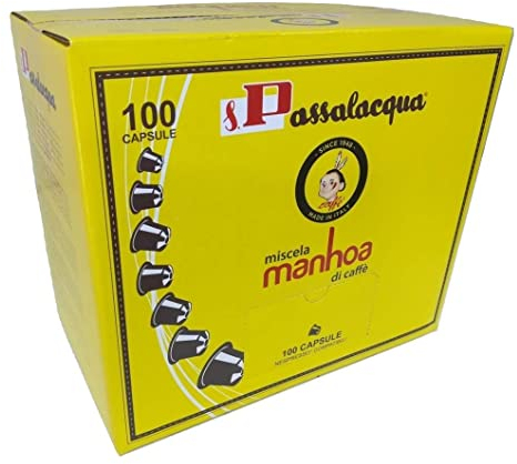 Caffè Passalacqua Manhoa, Box 100 Capsule, Compatibile con Nespresso