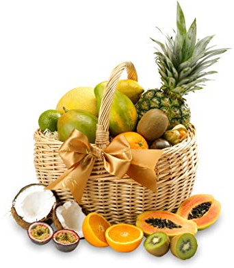 Premium Fruit Basket - Exotic Fruit Gift Hamper with Mango, Passionfruit, Pineapple, Kiwi, Melon - Healthy Food Gift Basket for Picnics and Celebrations, from Regency Hampers