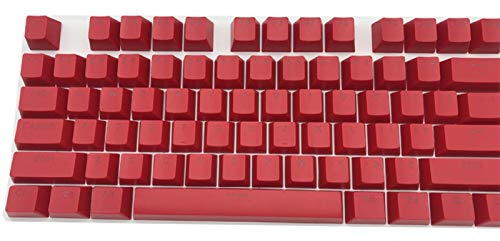 AchidistviQ PBT Keycaps for Mechanical Keyboard,104 Keys PBT Solid Color Backlight Keycaps Replacement Accessory for Mechanical Gaming Keyboard- Red