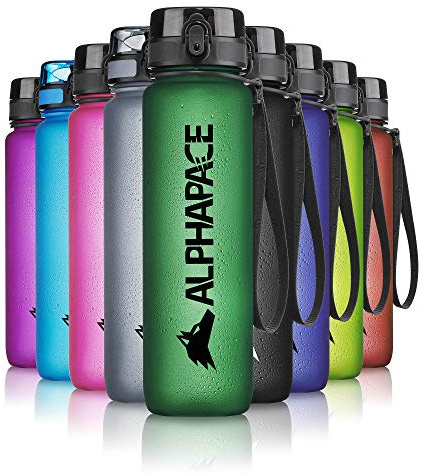 ALPHAPACE Borraccia 350ml/500ml/650ml/1000ml/1500ml con Chiusura Ermetica senza BPA – Ideale per Lo Sport, Bicicletta, Lavoro, Scuola - Con piccolo scompartimento per frutta o aromi - Diversi Colori
