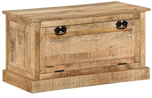 vidaXL Mangoholz Massiv Schuhbank Schuhschrank Schuhregal Sitzbank Sitztruhe Schuhablage Schuhaufbewahrung Schuhständer 85x40x45cm