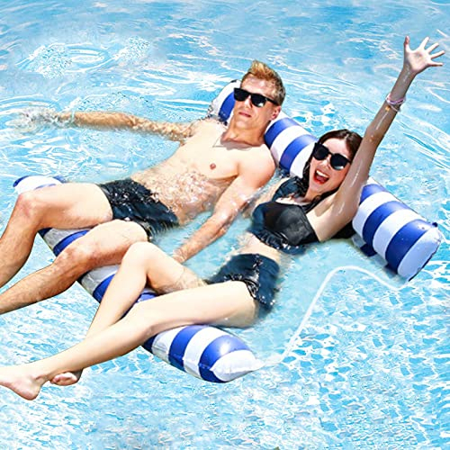 Bseical Luftmatratze Pool,Aufblasbares Doppel Schwimmbett,Wasserhängematte Mit Netz,Wasser Hängematte,Schwimmnudel Erwachsene Aufblasbar,Pool Spielzeug 4-in-1Aufblasbare Wasserspielzeug,Pool Zubehör