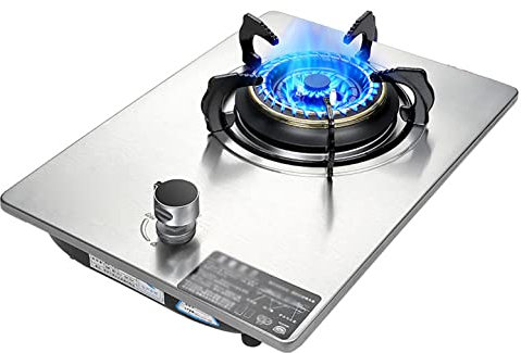 IBOWZ Plaque de Cuisson Gaz Table de Cuisson à gaz 5,2 KW Cuisinière à gaz intégrée,Cuisson sur Table,Portable avec Protection Automatique Contre Les extinctions,allumage Automatique de la batteri