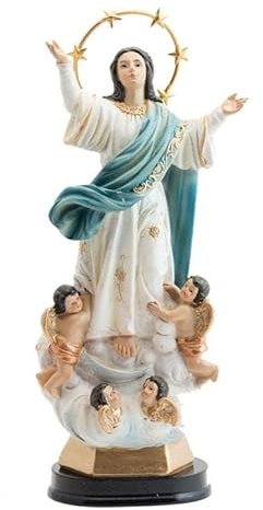 DRW Figura Virgen Inmaculada con Corona Resina Pintada a Mano 20 cm