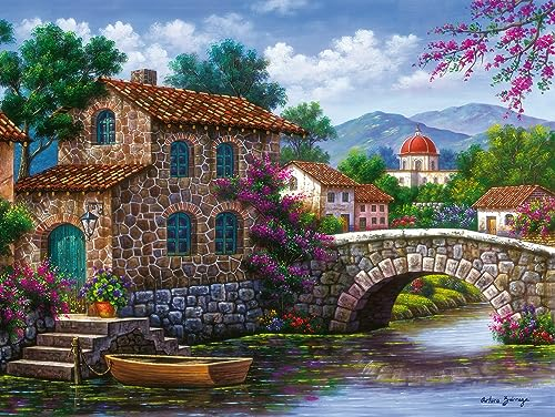 Ravensburger Puzzle 17383 - Die Brücke über den Fluss - Gold Edition Puzzle mit größeren Puzzleteilen - 500 Teilepuzzle für Erwachsene und Kinder ab 12 Jahren