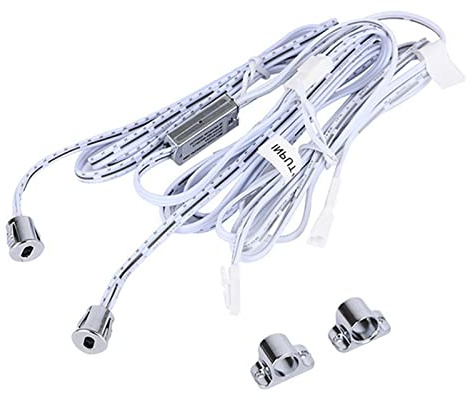 Interrupteur Lumineux activé par la Porte de l'armoire 12V/24V, allumage/Extinction Automatique, capteur de Mouvement avec câble d'extension de 1,8 m pour Placard ou Garde-Robe