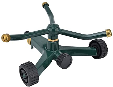 Qcwwy Arroseur de Jardin, Arroseurs Rotatifs Automatiques de Grande Arroseur Rotatif de Jardin de Pelouse avec Base Stable à 3 Bras Construction en Métal Solide pour Les Jeux