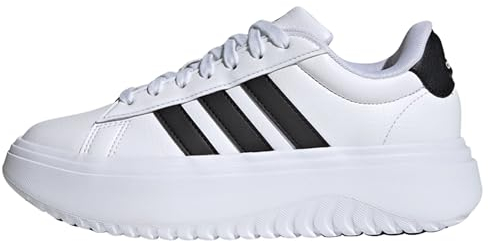 adidas Women Grand Court Platform Shoes Synthetics Upper White 6