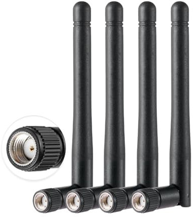Vecys 4PCS Doppio Banda WiFi Antenna 2.4GHz 5GHz 5.8GHz Antenna 3dBi MIMO RP-SMA Maschio Antenna per Router WiFi Scheda LAN Wireless PCIe Scheda Router Monitor Videosorveglianza