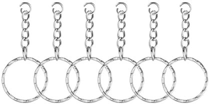 EXCEART 50stücke Kreativer Diy-schlüsselanhänger Aus Metall Gedrehter Runder Schlüsselring Schlüsselbund Mit Kette Und Spaltring Für Männer Und Frauen