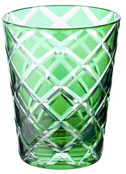 EDZARD 6er Set Kristallglas Dio, Höhe 10 cm, Füllmenge 230 ml, grün | handgeschliffen, Überfangtechnik, Teelichthalter, Trinkgläser, Wassergläser, Whiskeygläser, Eiskaffee Gläser