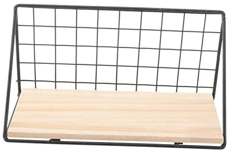 AOKWAWALIY Schwarzes Dekor 1stk Wandregal Schwarze Wohnkultur Lagerregale Golddekor Holzdekor Wanddekoration Schwarzes Metall Blumentopfdekorationen Holz Wandbehang An Der Wand Montiert