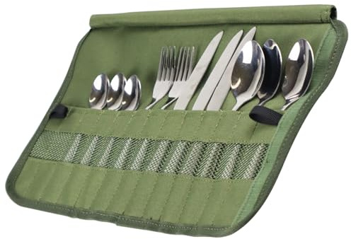 Chaies Bestecktasche Für Camping - Picknick Bestecktasche Aufbewahrungtasche Für Besteck Tragbare Camping Messertasche Besteck Organizer Aufbewahrungtasche Für Camping Besteck Besteck Rollentasche