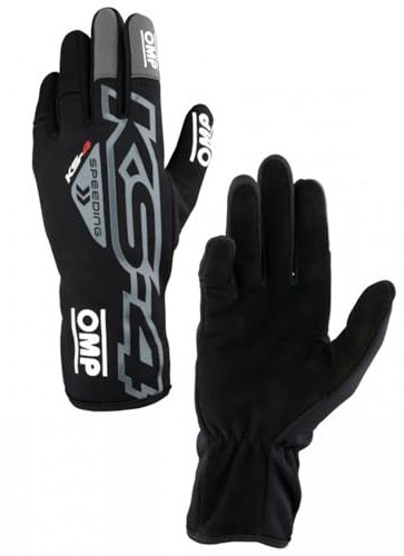 Ompracing Guantes Omp Kart KS-4, Negro, Talla L