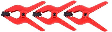 Morsetti a Molla per Fissaggio Rapido e Preciso, Morsetti per Falegnameria, Lavori in Legno, Bricolage e Fai da Te, Strumenti Multiuso per Uso Professionale e Domestico (Kit Plastica 3pz - 110mm)