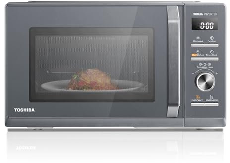 Toshiba MW3-AG25PFI(MG), Forno micro-ondas 25 L 3 em 1 900 W, Morandi cinzento brilhante, 6 programas, 10 níveis de potência, 7 menus automáticos, limpeza fácil