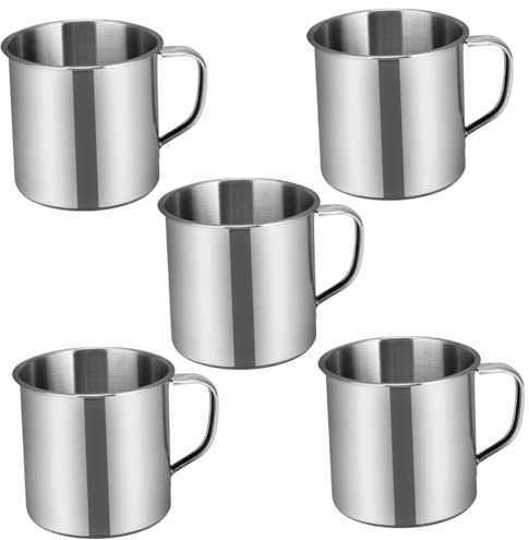 OKUMEYR 2 Sets Edelstahl-wasserbecher für Jungen und Mädchen Wassertrinkbecher für Den Kindergarten Robuste Verarbeitung Bequem und Ergonomisch für Jungen und Mädchen 5 Stück