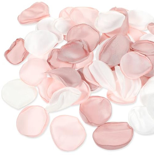 Oruola 200 Stück Seiden Künstliche Rosenblätter,Blütenblätter Seide,Wiederverwendbare Rosenblätter Deko für Hochzeit Valentinstag Tischdekoration Geburtstag Romantische Atmosphäre,3 Farben