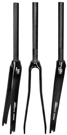 BSFHQS Fixed Gear Fahrradgabeln 1-1/8 Gerades Rohr 700C Rennräder Starre Gabel Vollcarbon C Bremse Vorderradgabeln 9 * 100MM Schnellspanner
