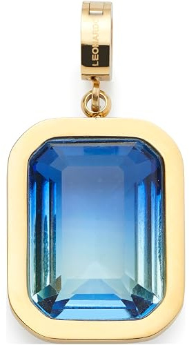 JEWELS BY LEONARDO Anhänger Clip & Mix Priska • Ketten-Anhänger aus goldfarbenem Edelstahl • facettierter Baguette Stein • Schmuck Geschenk für Frauen • 024967