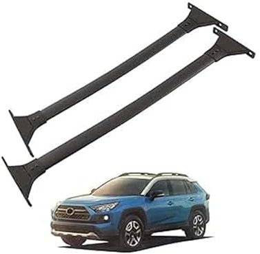evimo 2 Stück Auto Dachträger, für Toyota RAV4 Adventure TRD Off-Road 2019-2023 Dachgepäckträger-Alu Relingträger Fahrradträger Hochstabile Dachreling Rack Gepäck Querträger