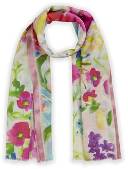 CODELLO Damen Schal aus Baumwolle und Modal mit Flower-Print