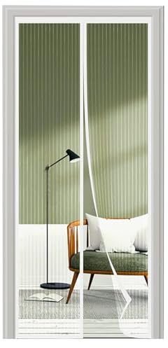 Puerta de Pantalla de Mosca magnética, con Cinta Adhesiva Anti-Insecto, Transpirable Cortina de Malla de Malla Ultra Delgada, para Cierre magnético, Cierre automático Anti-volado, instalación sin