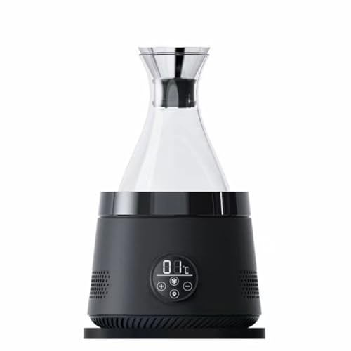 0~20°C Electric Wine Chiller Decanter, 1.5l/50oz Ultra-Quiet Chilling Water Pitcher, with 3-Color Breathing Atmosphere Light, Digital Display Screen, Gift for Vino Lover