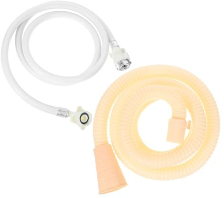 Washing Machine Hose Replacement Pvc Water Inlet Connection | 2m Supply Line Plus Drain Hose, White Finish, Quick-connect Interfaces and User-friendly Connectors
