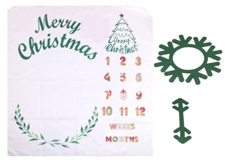 Coperta per bambini con grafico di crescita per record di età mensile, morbida e confortevole, accessorio per fotografia e sfondo fotografico, decorazione per cameretta dei bambini