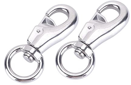 FONDOTIN 2 pezzi Gancio Girevole per Sedia Sospesa e Capacità Rotazione Accessori per Esterni e Interni per Ceste Appese e Guinzagli per Animali